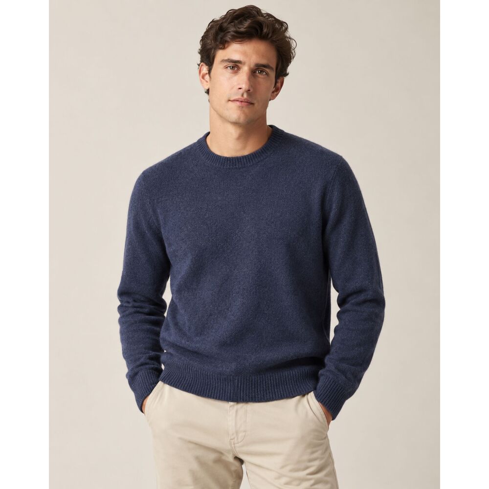 J.Crew 100% Cashmere Crewneck Sweater Men’s Size L Navy Blue Classic Knit